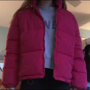 Pink puffer jacket!!